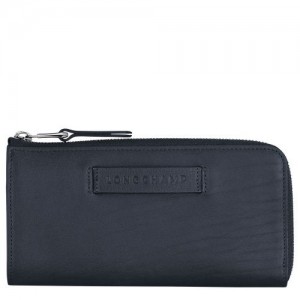 Longchamp 3D Long wallet with zip around Midnight Blue | CPE-610378