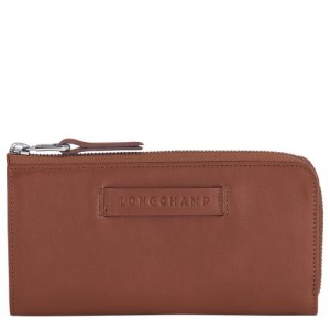 Longchamp 3D Long wallet with zip around Cognac | PGK-753429