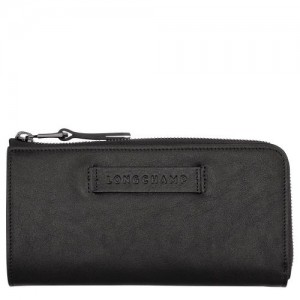 Longchamp 3D Long wallet with zip around Black | KXN-423758