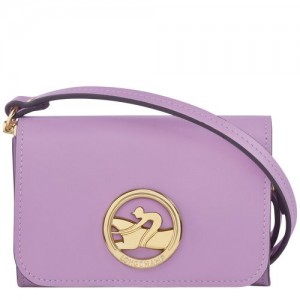 Longchamp Box-Trot Coin purse with shoulder strap Lilac | ZXP-674851