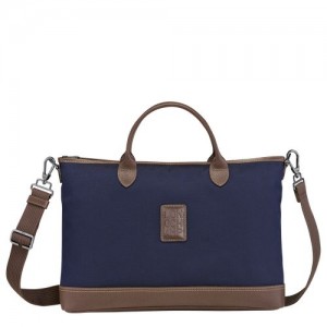 Longchamp Boxford Briefcase S Blue | KJL-607325