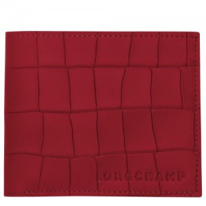 Longchamp Croco Block Wallet Red | EGY-357096