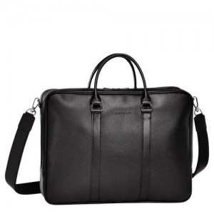 Longchamp Le Foulonne Briefcase L Black | DMR-864730