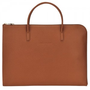 Longchamp Le Foulonne Briefcase S Caramel | RHF-684573