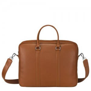 Longchamp Le Foulonne Briefcase S Caramel | KIW-584307