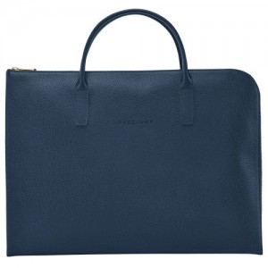 Longchamp Le Foulonne Briefcase S Navy | IJS-605842