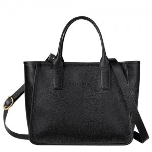 Longchamp Le Foulonne Handle bag Black | YZP-762914