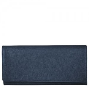 Longchamp Le Foulonne Long continental wallet Navy | ANB-301892