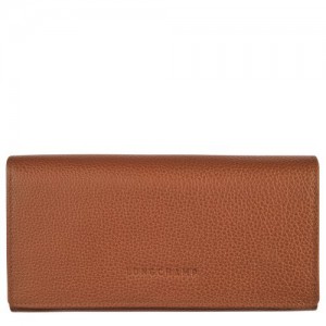 Longchamp Le Foulonne Long continental wallet Caramel | TPM-980312