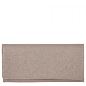 Longchamp Le Foulonne Long continental wallet Turtledove | YUP-265943