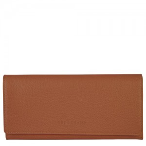 Longchamp Le Foulonne Long continental wallet Caramel | NDX-147938