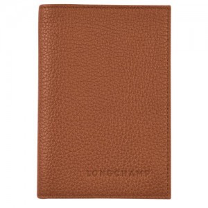Longchamp Le Foulonne Passport cover Caramel | NRJ-023195