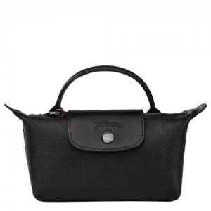 Longchamp Le Pliage City Pouch with handle Black | DBS-357906