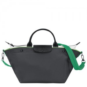 Longchamp Le Pliage Collection Top handle bag M Gun Metal | WQU-493127