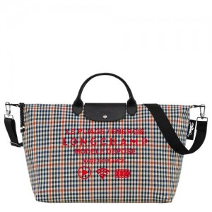 Longchamp Le Pliage Collection Travel bag L Navy/Cognac | RPI-304671