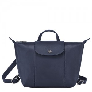 Longchamp Le Pliage Cuir Backpack Navy | FGV-378961