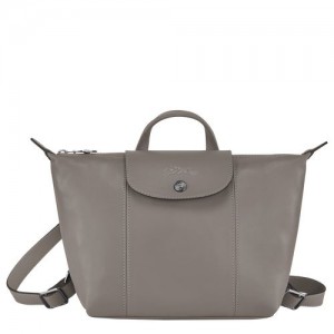 Longchamp Le Pliage Cuir Backpack Turtledove | XCJ-014923