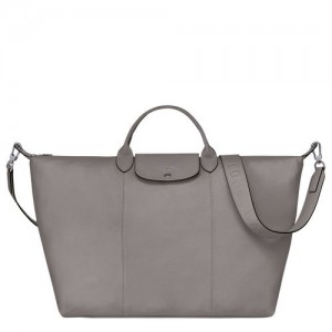 Longchamp Le Pliage Cuir Travel bag L Turtledove | ABR-309257
