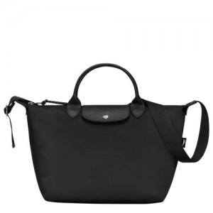 Longchamp Le Pliage Energy Top handle bag M Black | PIV-643290