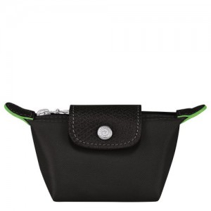Longchamp Le Pliage Green Coin purse Black | DOJ-576803