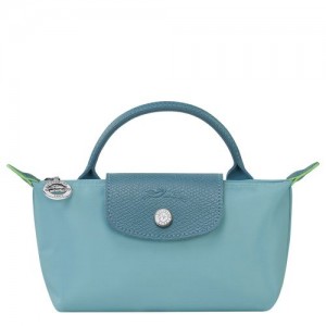 Longchamp Le Pliage Green Pouch with handle Thunderstorm | MAE-079348