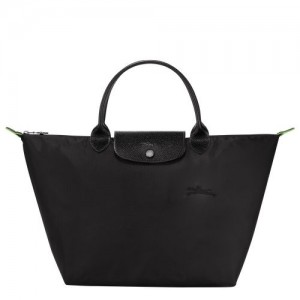 Longchamp Le Pliage Green Top handle bag M Black | KAE-174032