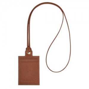 Longchamp Le Pliage Original Card holder with necklace Brown | RWF-603415