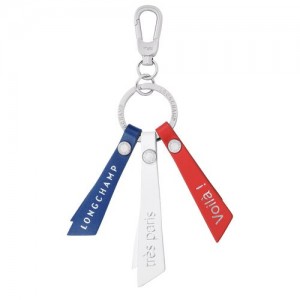 Longchamp Le Pliage Tres Paris Flag key ring Navy | RGQ-930475