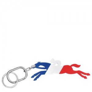 Longchamp Le Pliage Tres Paris Horse key rings Navy | DUC-240597