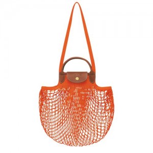 Longchamp Le Pliage filet Top handle bag Orange | CEX-369740