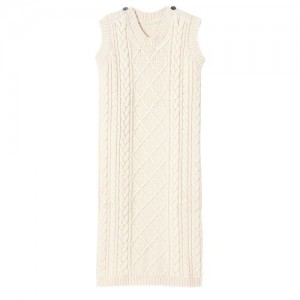 Longchamp Long dress Ecru | ZCN-207864