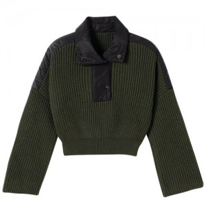 Longchamp Mesh and Nylon sweater Khaki | IYX-706324