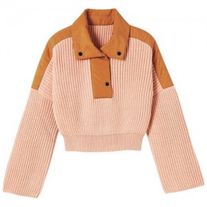 Longchamp Mesh and Nylon sweater Pale Pink | TWA-619253