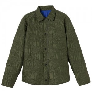 Longchamp Reversible jacket Khaki/Blue | FRO-325067