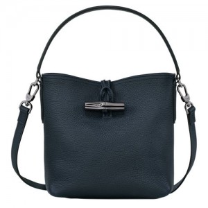 Longchamp Roseau Essential Bucket bag S Navy | JTW-346897