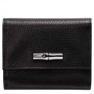 Longchamp Roseau Essential Compact wallet Black | ATI-059736