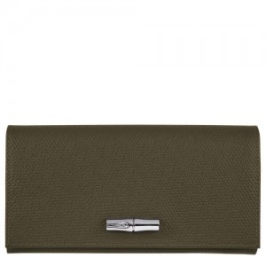 Longchamp Roseau Long continental wallet Khaki | UPZ-846391