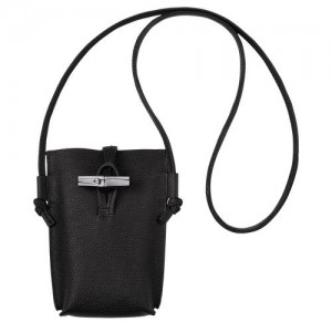 Longchamp Roseau Phone case with lace Black | ZLY-194523