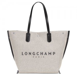 Longchamp Roseau Shopping bag L Ecru | NWO-948761