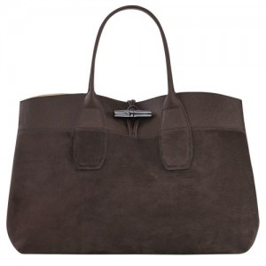 Longchamp Roseau Top handle bag L Ebony | IGX-368704