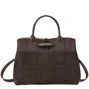 Longchamp Roseau Top handle bag M Ebony | UPI-034791