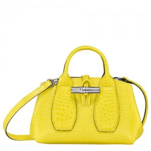 Longchamp Roseau Top handle bag XS Lemon | YGR-461753