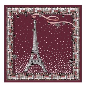 Longchamp Silk scarf 50 Red Lacquer | NCH-872436