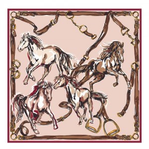 Longchamp Silk scarf 90 Powder | EGH-743062