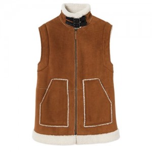 Longchamp Sleeveless jacket Cognac | RBL-104259