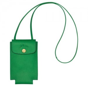 Longchamp epure Phone case with leather lace Green | MAZ-621784