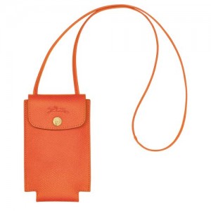 Longchamp epure Phone case with leather lace Orange | KNX-318540